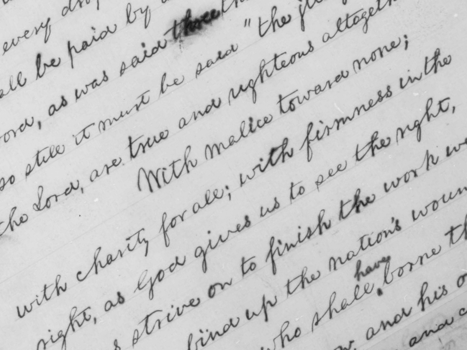 Detail from Fourth Page of Lincoln's Manuscript