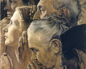 Detail from Norman Rockwell's Freedom of Worship, Saturday Evening Post, February 27, 1943